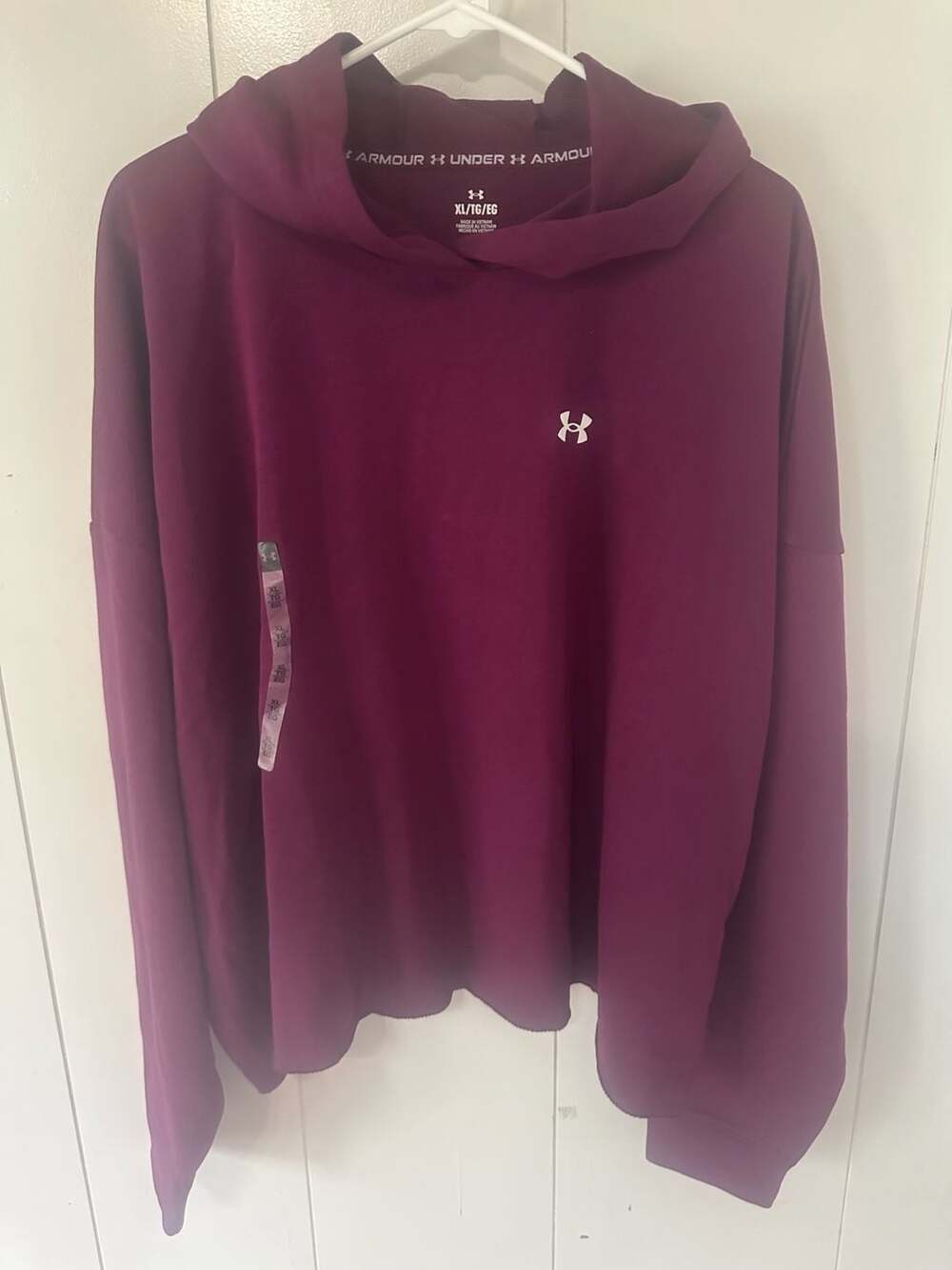 Under Armour Icon Fleece Hoodie Size XL Purple Oversized Sweatshirt